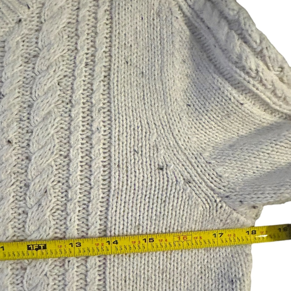 Old Navy • Cable Knit Sweater, Cream with Navy Specks, EUC, Large - Picture 8 of 9
